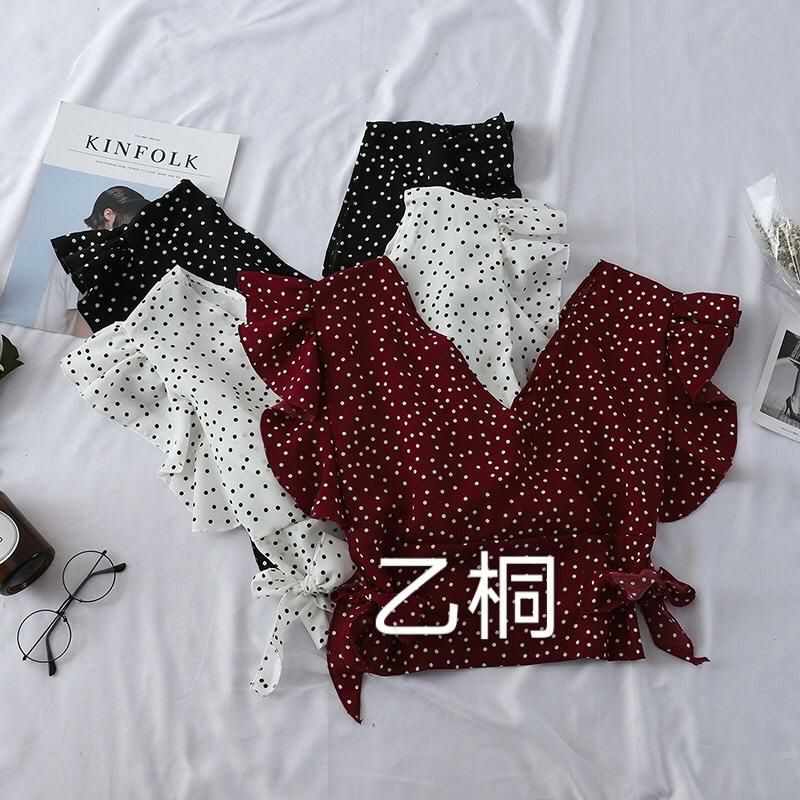(SOLD) Blouse Polkadot - Atasan polkadot - Blouse import