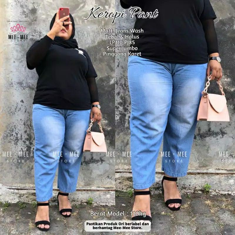 Celana Jeans Wanita Jumbo // Baggy Keropi Pants Jeans Wanita Jumbo Murah