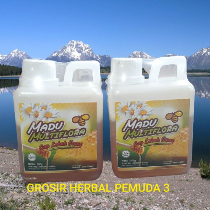 

Madu Multiflora cap lebah emas 500gr