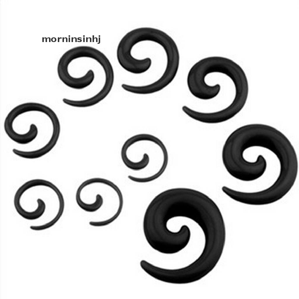 Mor Ear Plug Pembesar Lubang Tindikpiercing Telinga Bentuk Spiral Warna Hitam