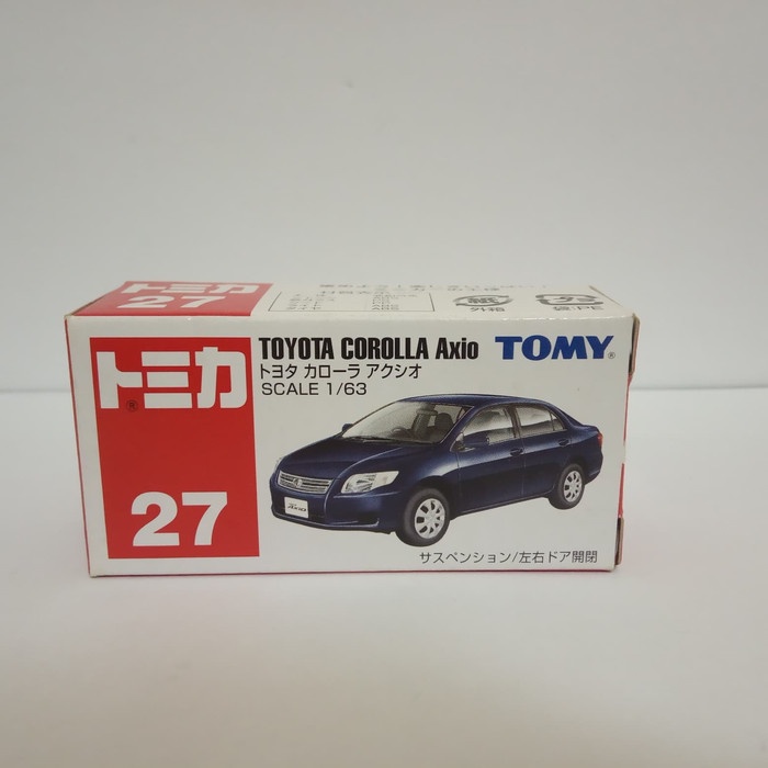 Tomica No 27 Toyota Corolla Axio diecast mobil Tomy biru reguler