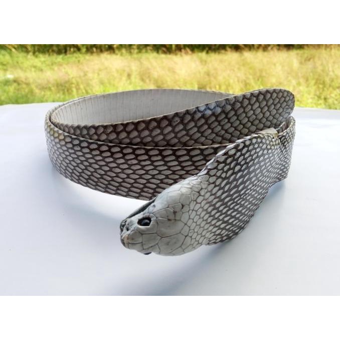 [BISA COD] Sabuk / Ikat Pinggang Kulit Ular Cobra Asli Kepala Cobra Asli Limited