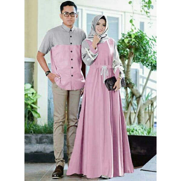 COUPLE KARISMA BAHAN NAVY BALOTELLY FULL. KEMEJA FIT L GAMIS LD 106 PJ 140 DEPAN SLETING