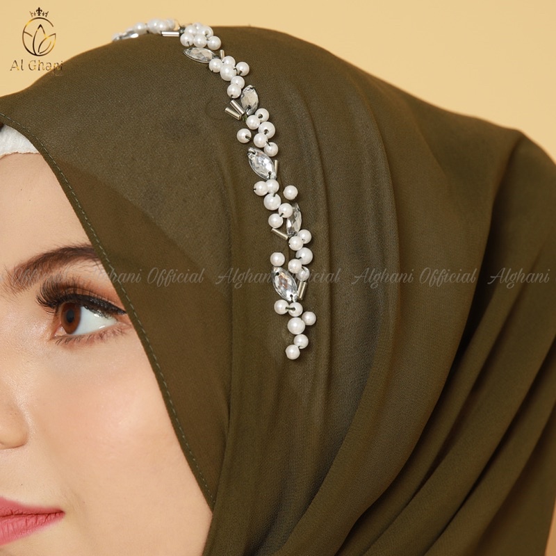 ALGHANI - PASHMINA CERUTY BABYDOLL BASIC SHAWL POLOS PAYET SWAROVSKI 180x75