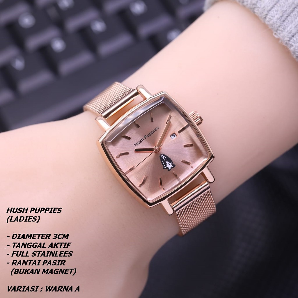 JAM TANGAN WANITA HUSH PUPPIES RANTAI PASIR BODY SEGI