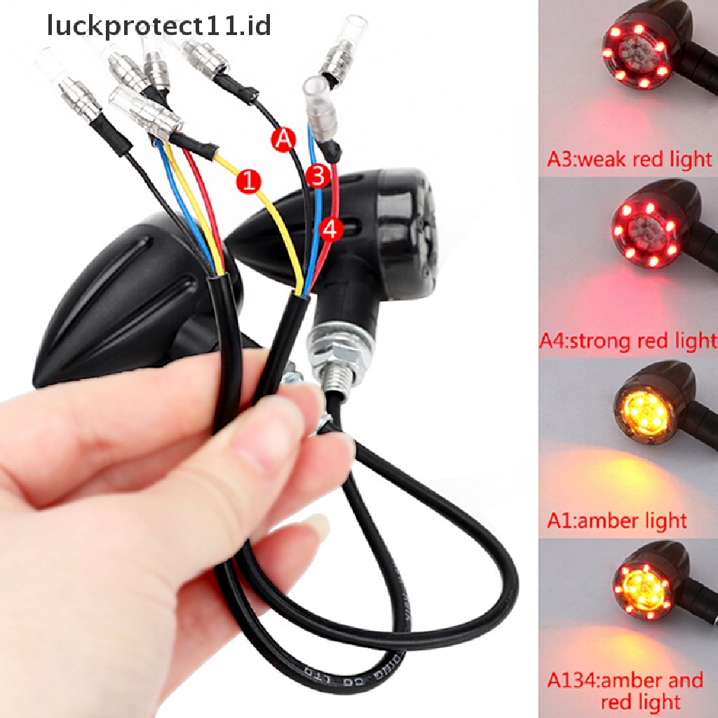 &lt; Luckprotect11.Id &gt; Lampu Sein Motor Amber+Red Led Sein