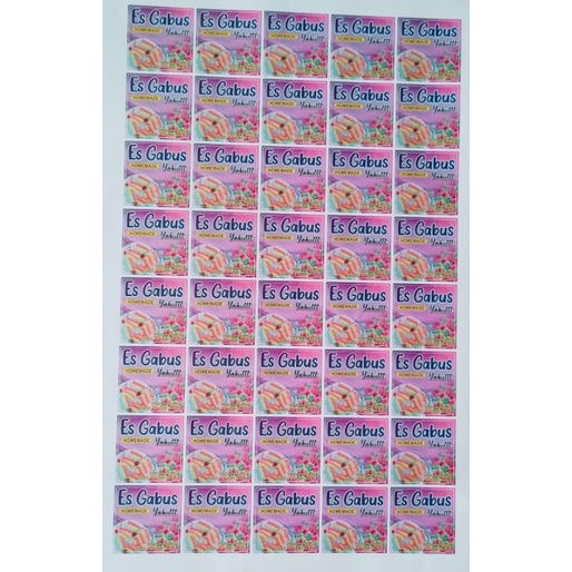 

[TERMURAH] Stiker Label minuman Es A3+ Satu hari Jadi
