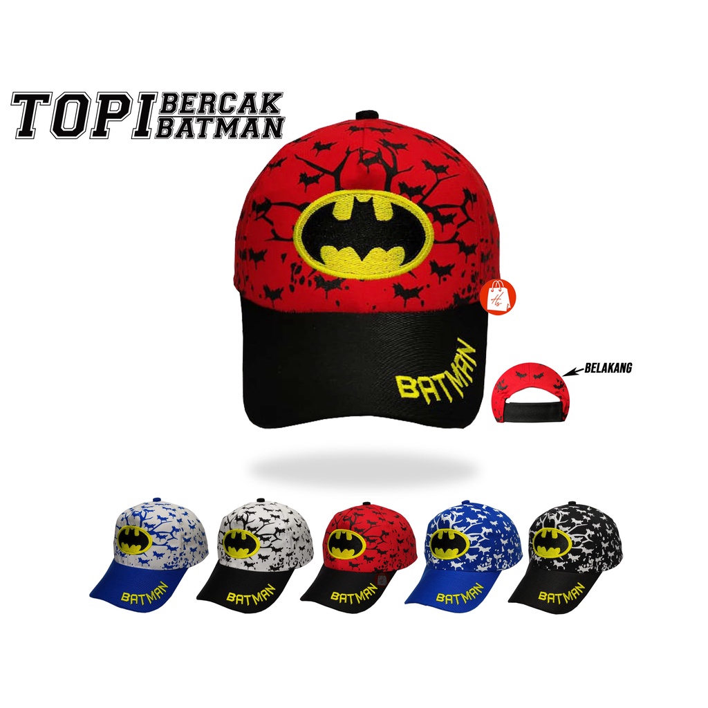 Topi Anak Laki laki motif Bercak Batman / Topi Bercak Batman / Topi Batman