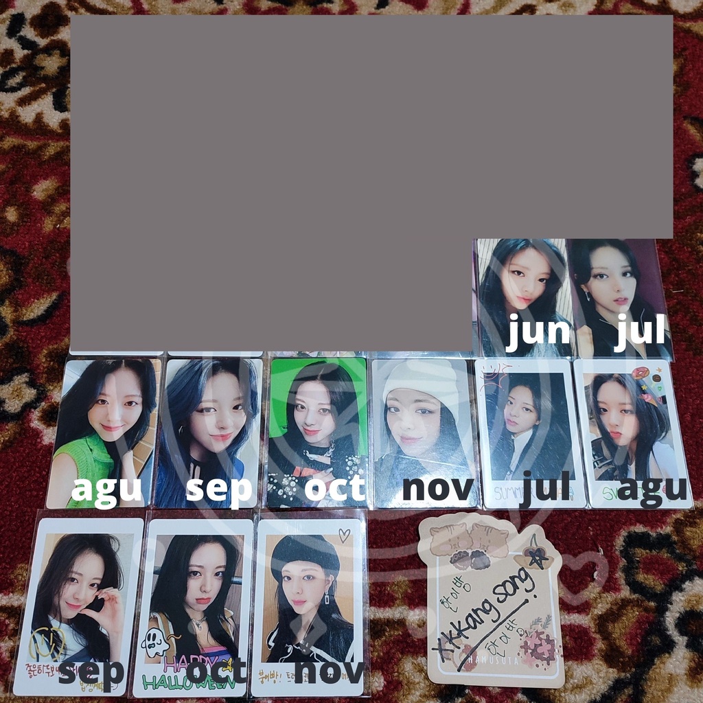 ITZY nbd no bad days jni juli agustus september oktober november shin yuna pc pola photocard