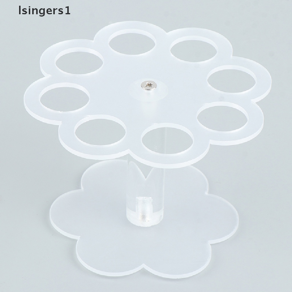 (lsingers1) 1pc Stand Holder Cone Es Krim 8 Lubang Bahan Akrilik Transparan