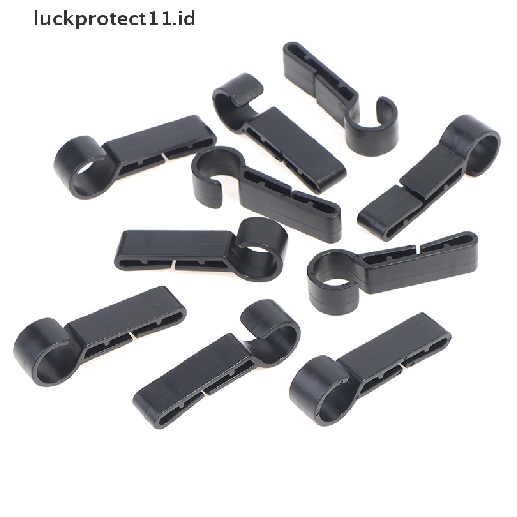 10pcs Klip Kait Helm Bahan Plastik Warna Hitam