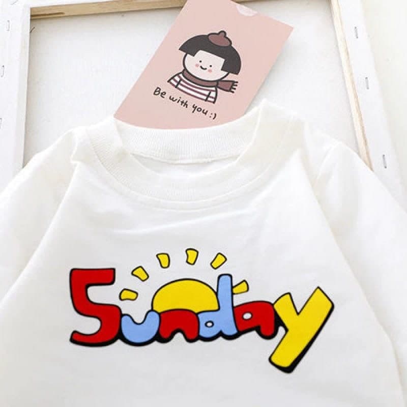 Promo !! Setelan 3in1 anak perempuan import / Setelan anak import / Setelan 3in1 sunday rainbow happy ukuran 1-3 tahun