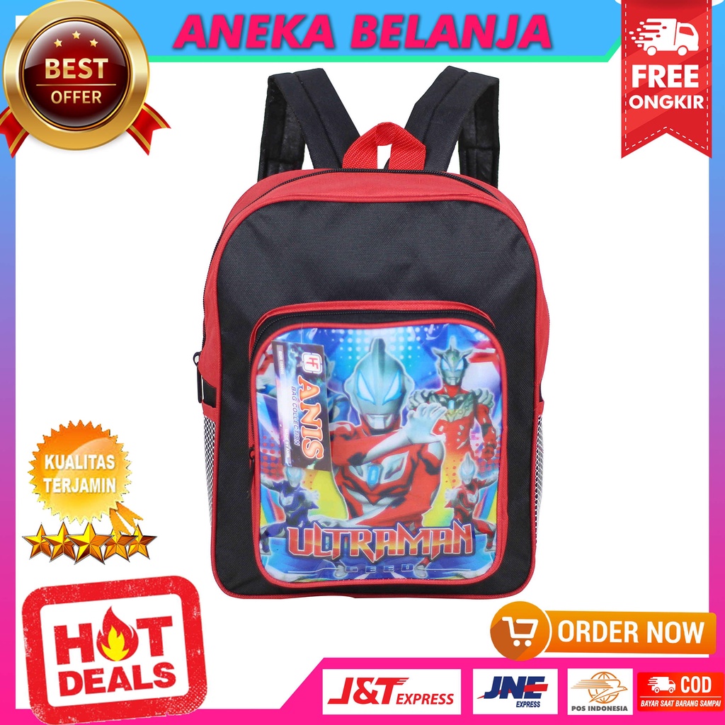 Tas Ransel Sekolah Mini Ultraman Merah Tas Anak Cowok Laki-Laki Murah Cocok Untuk Anak PAUD TK