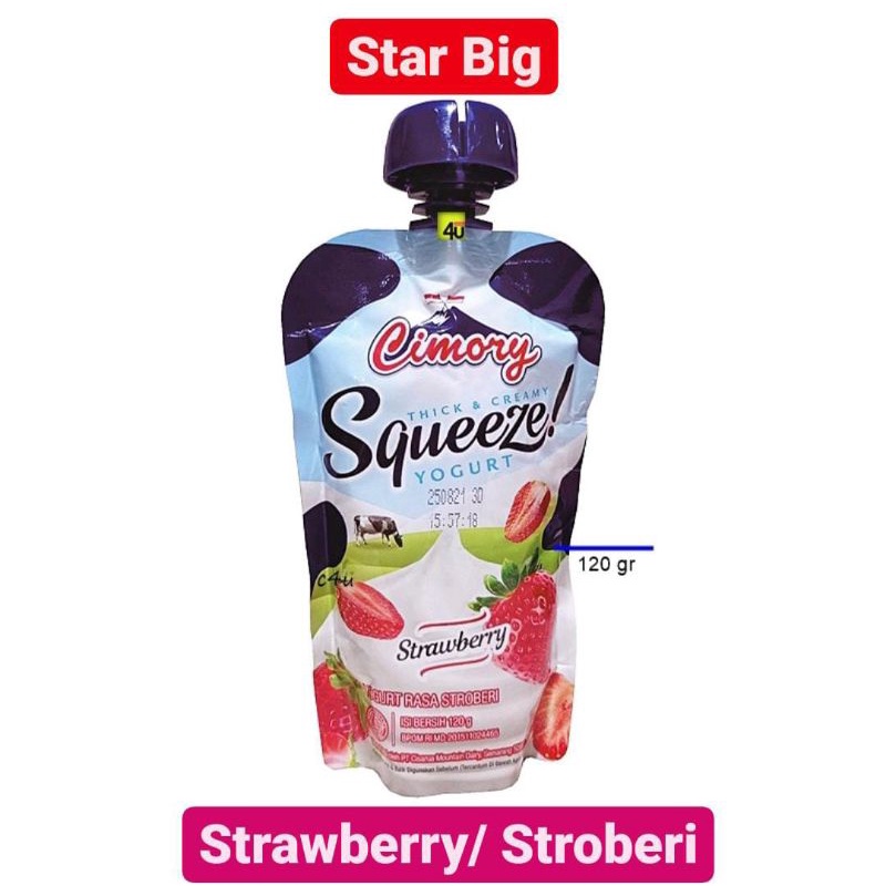 

Cimory SQUEEZE Thick and Creamy Yoghurt Strawberry Stroberi 120 Gr