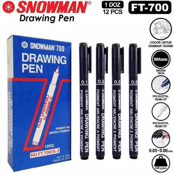 

Pendrawing- Sale Boleh Campur 8 Ukuran Snowman Drawing Pen 700 Berkualitas -Drawing-Pen.