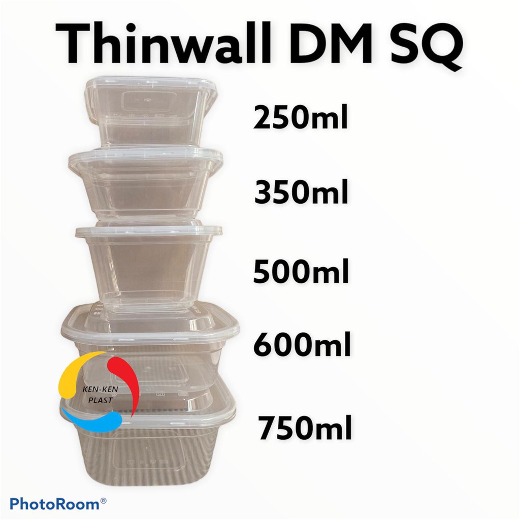 Jual Thinwall Merek Dm Sq Kotak Kecil Kotak Makan Plastik Isi 50ps