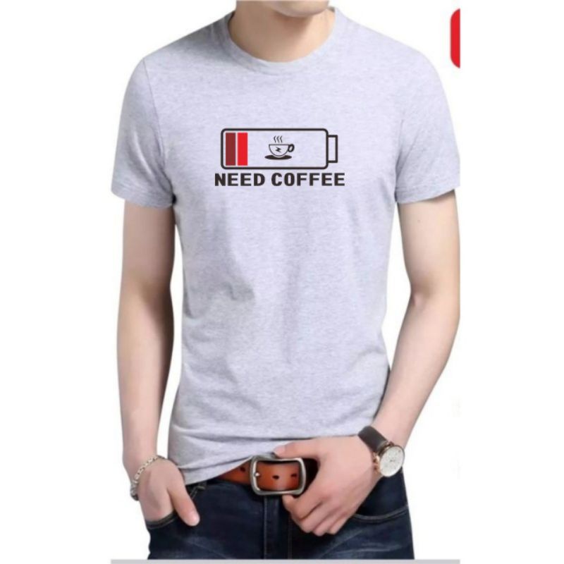 Kaos pria cas need kopi baju pria lengan pendek kaos oblong pria kaos distro murah