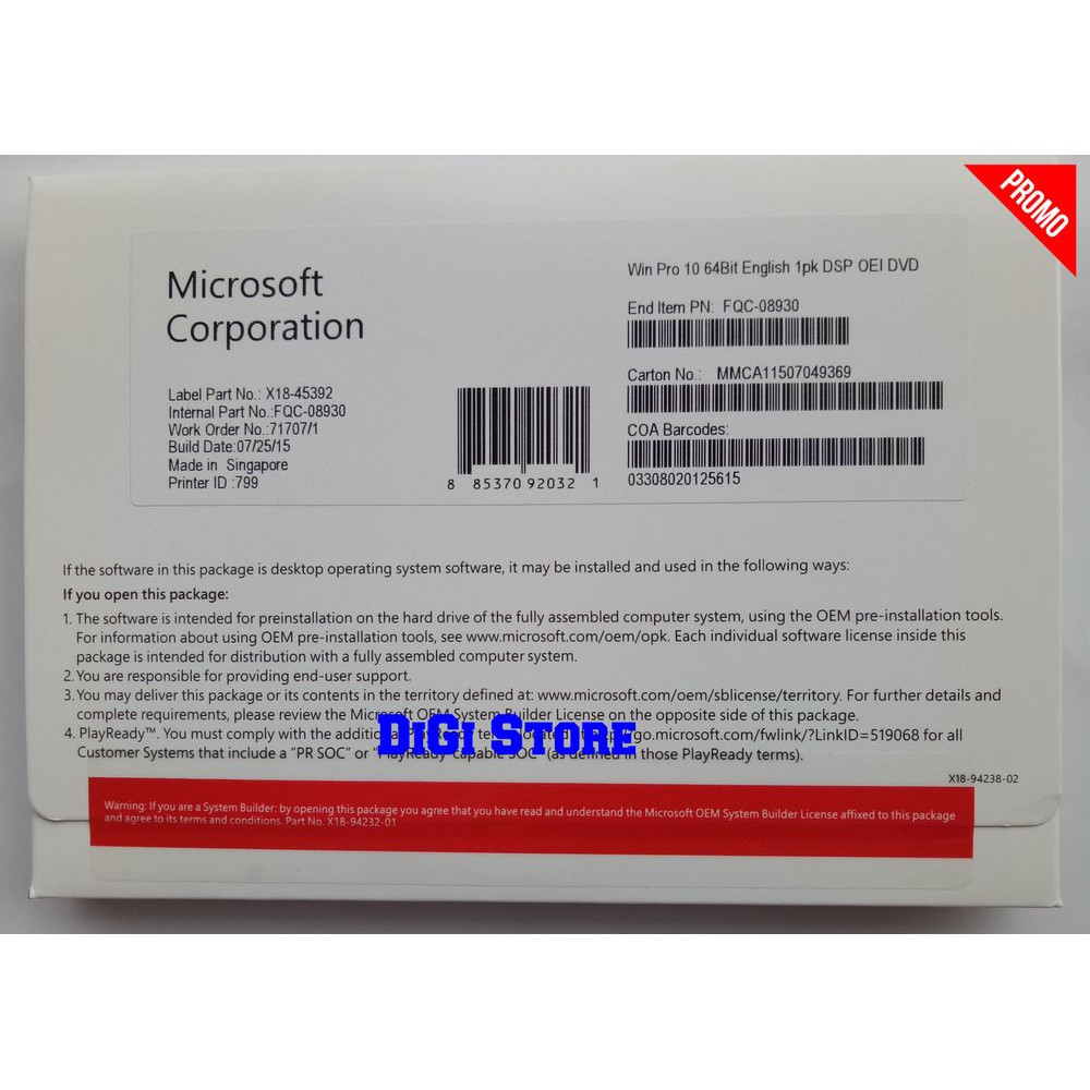 Silakan Order Windows 10 Pro Full Package Original 1pk OEI DVD Garansi Lifetime e disigrosir