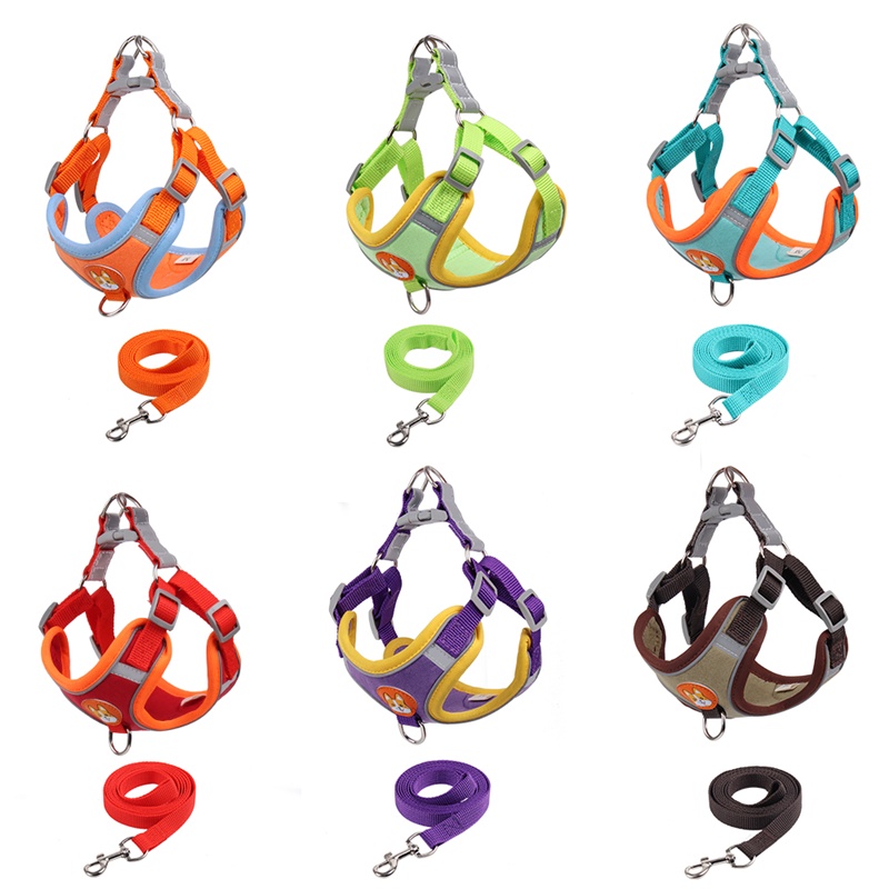 Set Rompi Harness Anjing Peliharaan Dengan Tali Tuntun Untuk Jalan / Lari / Outdoor / Travel