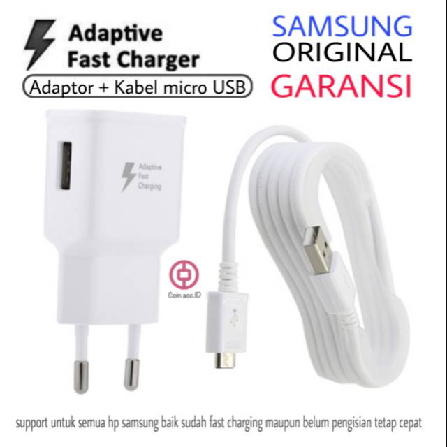 [KOIN ACC] Casan/Fast Charger SAMSUNG GALAXY original 2A garansi  - kabel tipe micro USB