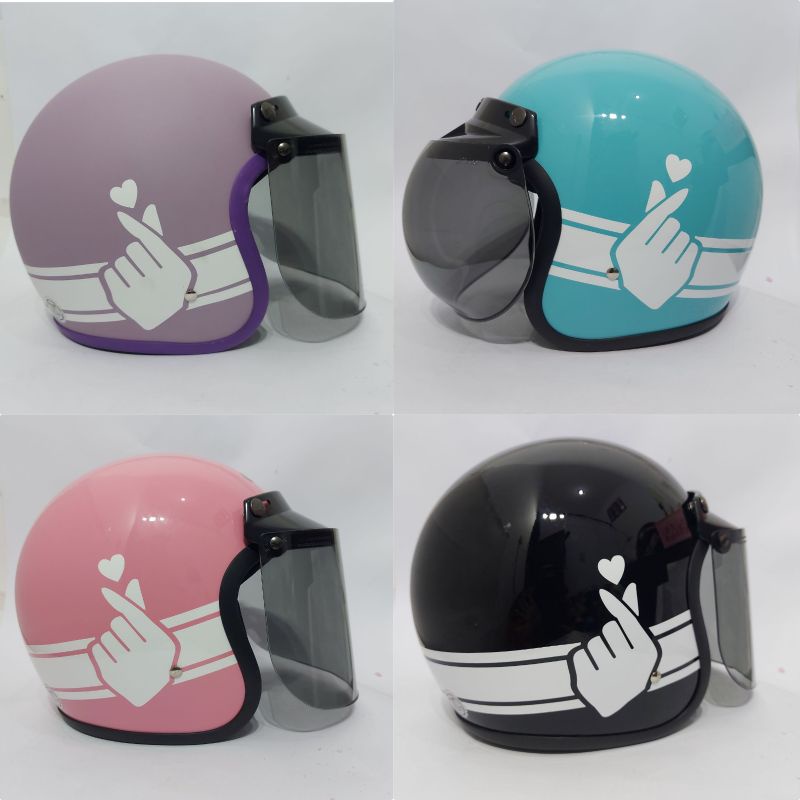 Helm Bogo Pastel Dewasa Wanita Finger Love