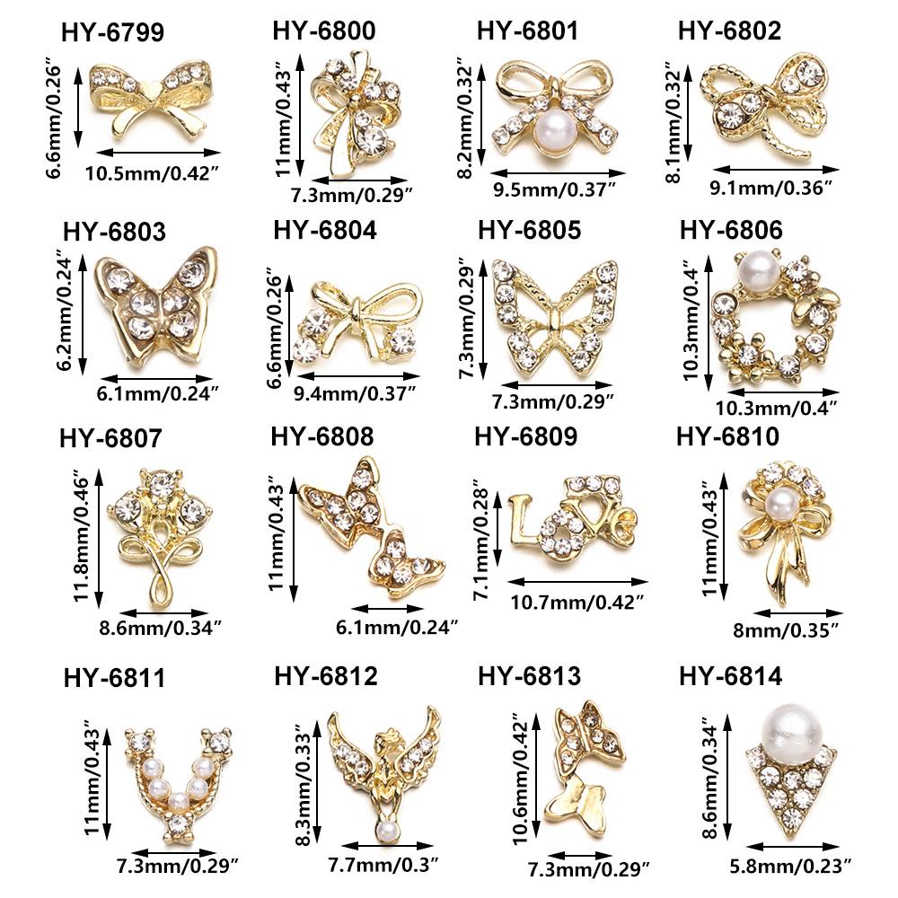 Rebuy Ikatan Simpul Nail Art Dekorasi Fashion 3D Dasi Kupu-Kupu Manikur Aksesoris Ornamen