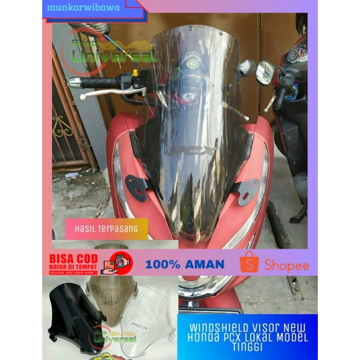 (BISA COD) Windshield / Visor New Honda PCX Lokal Tinggi Aksesoris Motor - BENING