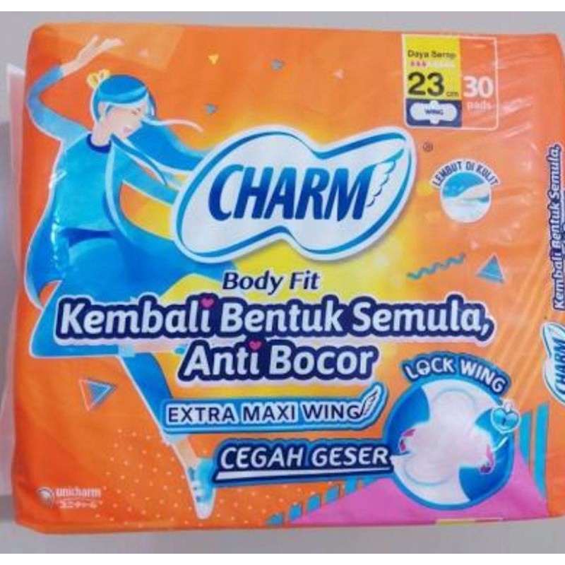 Pembalut Wanita Pembalut Charm Body Fit Wings 23 cm Isi 30