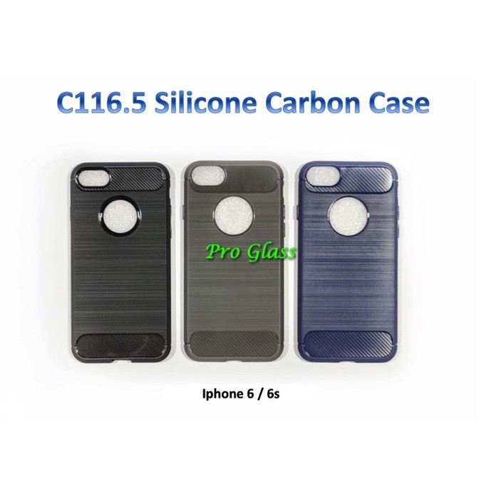 C116.5 Iphone 6/6s/6+/6s+/7/8/7+/8+/X/XS/XR/XS MAX/11/11 PRO/11 PRO/MAX Premium Carbon Silicone Case