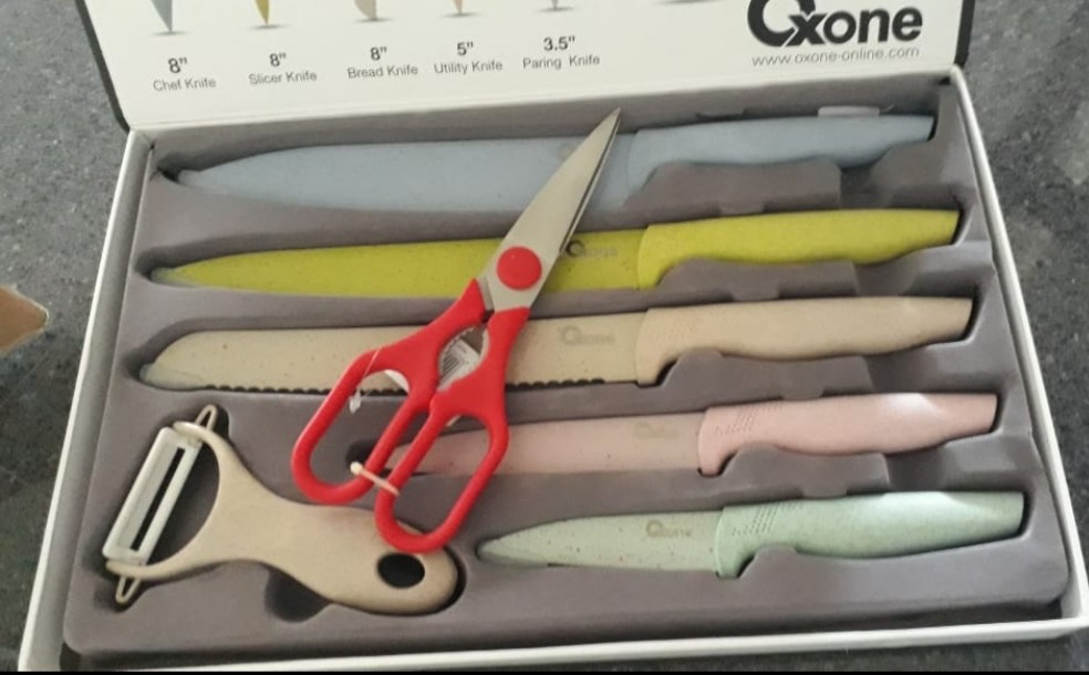 Pisau Dapur Multi Color Oxone Ox-608n / Marble Knife Set