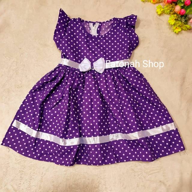 Dress anak 1 2 tahun ( dress polka anava PT ) tutul polka