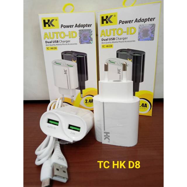 Adaptor + Kabel HK-D8 2usb 2.4A Fast