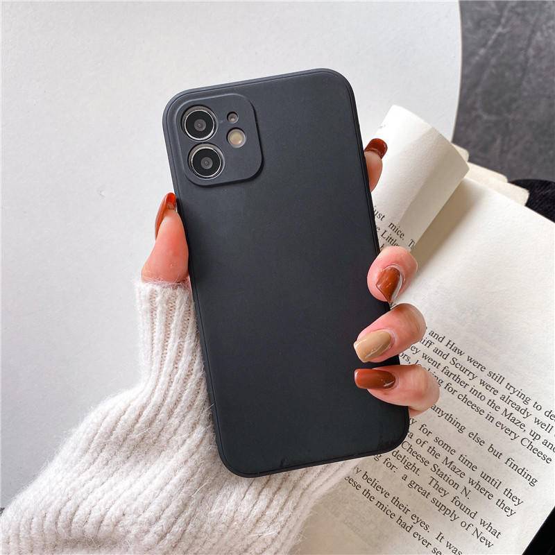 Soft case Bahan Silika Gel Imitasi Warna solid Untuk iPhone 13 12 11 Pro MAX Mini X XS MAX XR SE 2022 2020 6 6S 7 8 Plus