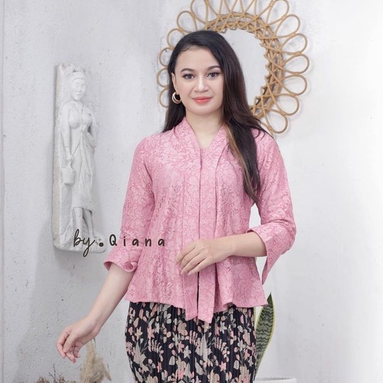 READY STOCK!!! Atasan kebaya floy brukat / kebaya kutubaru kartini / maroon / navy / abu / gold