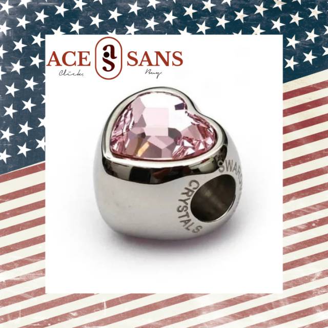 Perhiasan Kalung Liontin Swarovski | Pave Heart Rose by AR Hestia | Liontin | Kalung | Original