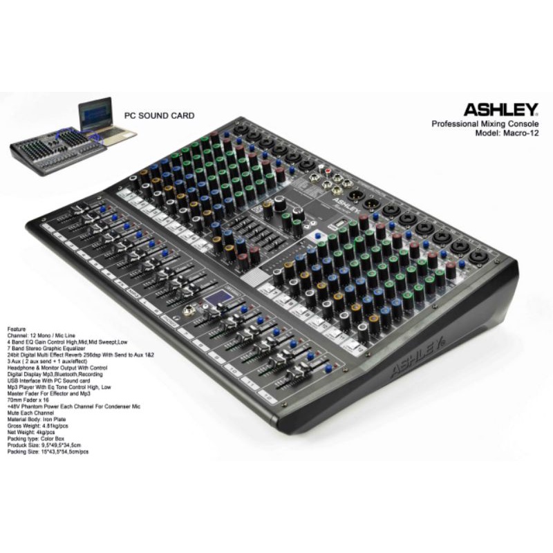 mixer audio ashley macro12 macro 12 original