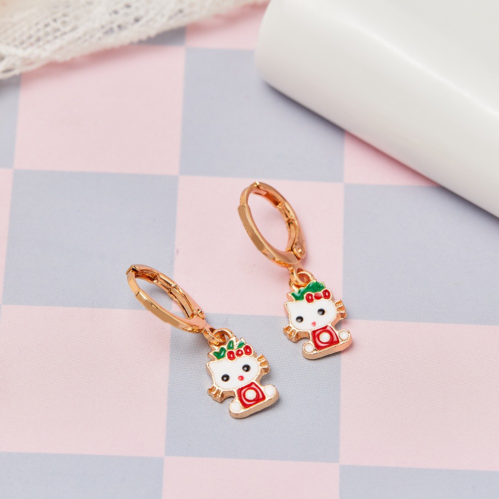 Y389 [Cod]Anting Anak Perempuan Model Hello Kitty Anting Tusuk Lucu Anak Anti Karat Earrings Aksesoris Anti Luntur Lapis Emas