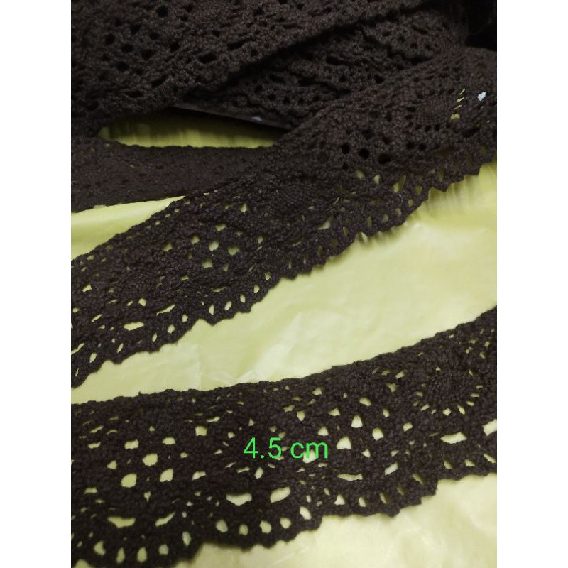 Renda bordir rajut 5 cm renda kait renda coklat renda pinggir renda baju
