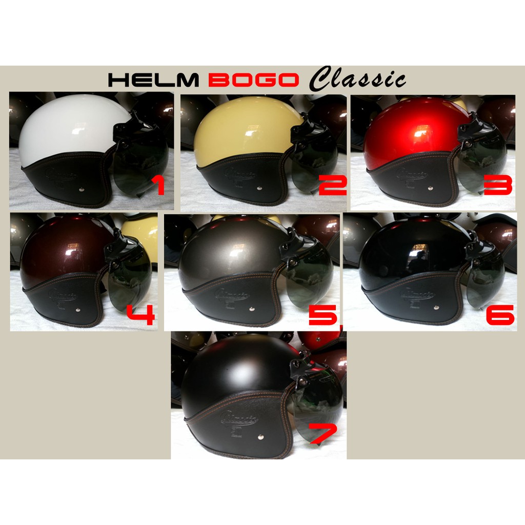 HELM BOGO RETRO CLASSIC SEMI KULIT DEWASA