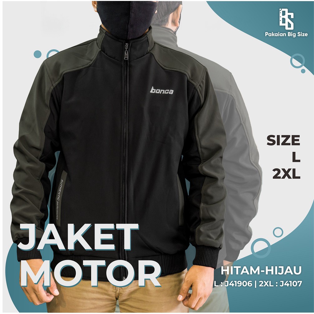 JAKET KRAH JSTRO BONDING HITAM - HIJAU