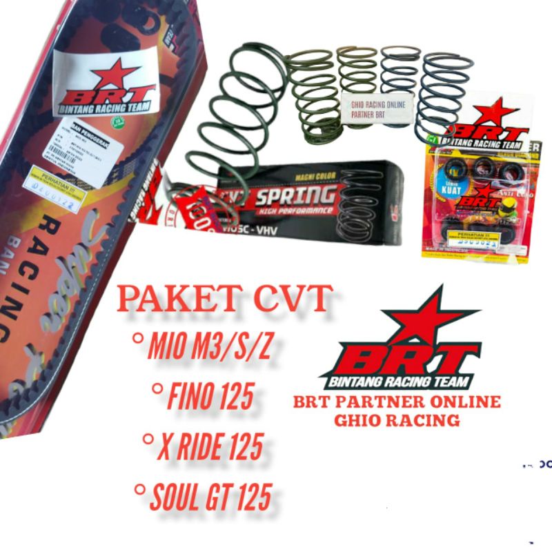 PAKET KIRIAN CVT BRT MIO M3 S Z FINO X RIDE  SOUL GT 125 UP GRADE CVT BRT MIO M3 ROLLER VANBELT PER 