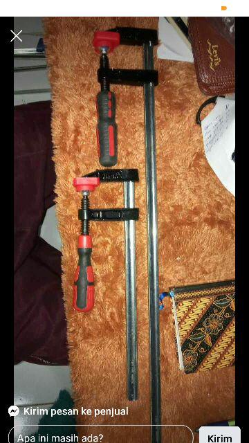 Clamp F Ukuran 5x25 Cm, Handle Kayu Kuat