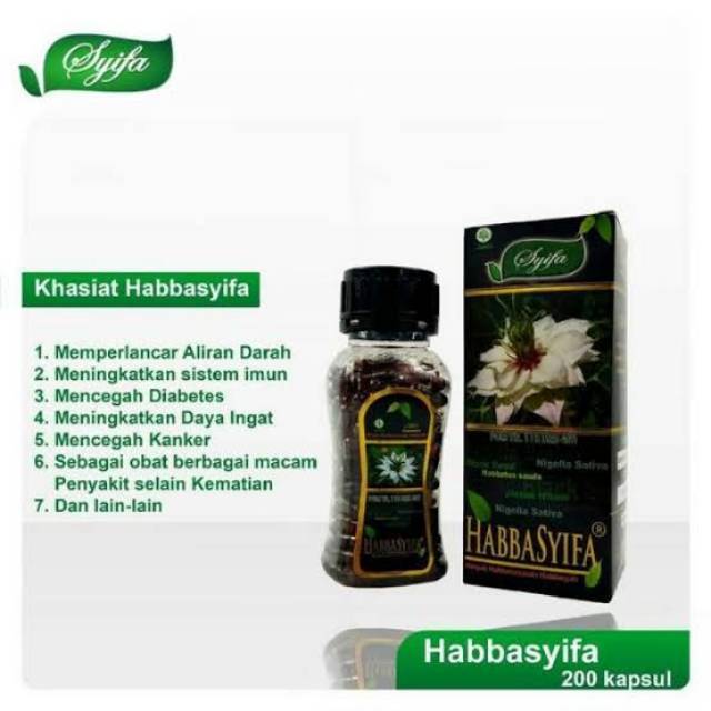 Habbasyifa ( Minyak habbatussauda / Jinten Hitam ) 200 kapsul