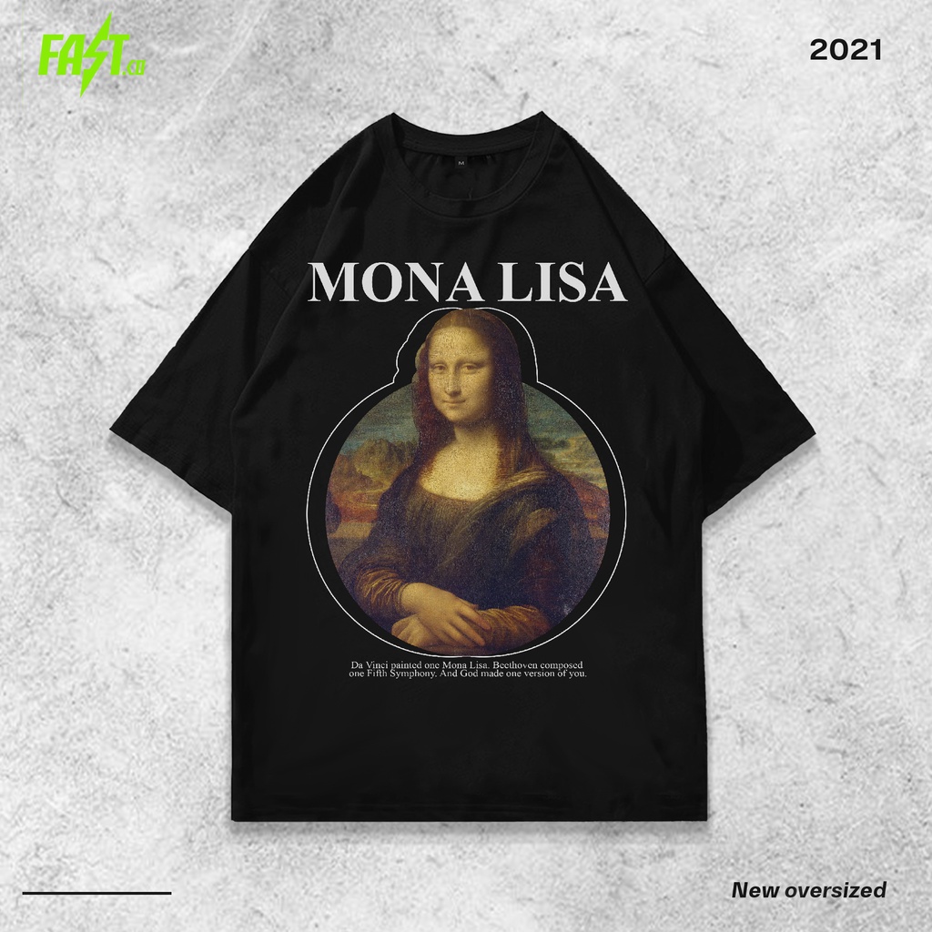 Ready Stock - Kaos Monalisa Vintage Oversize Tee - Kaos Monalisa Oversized