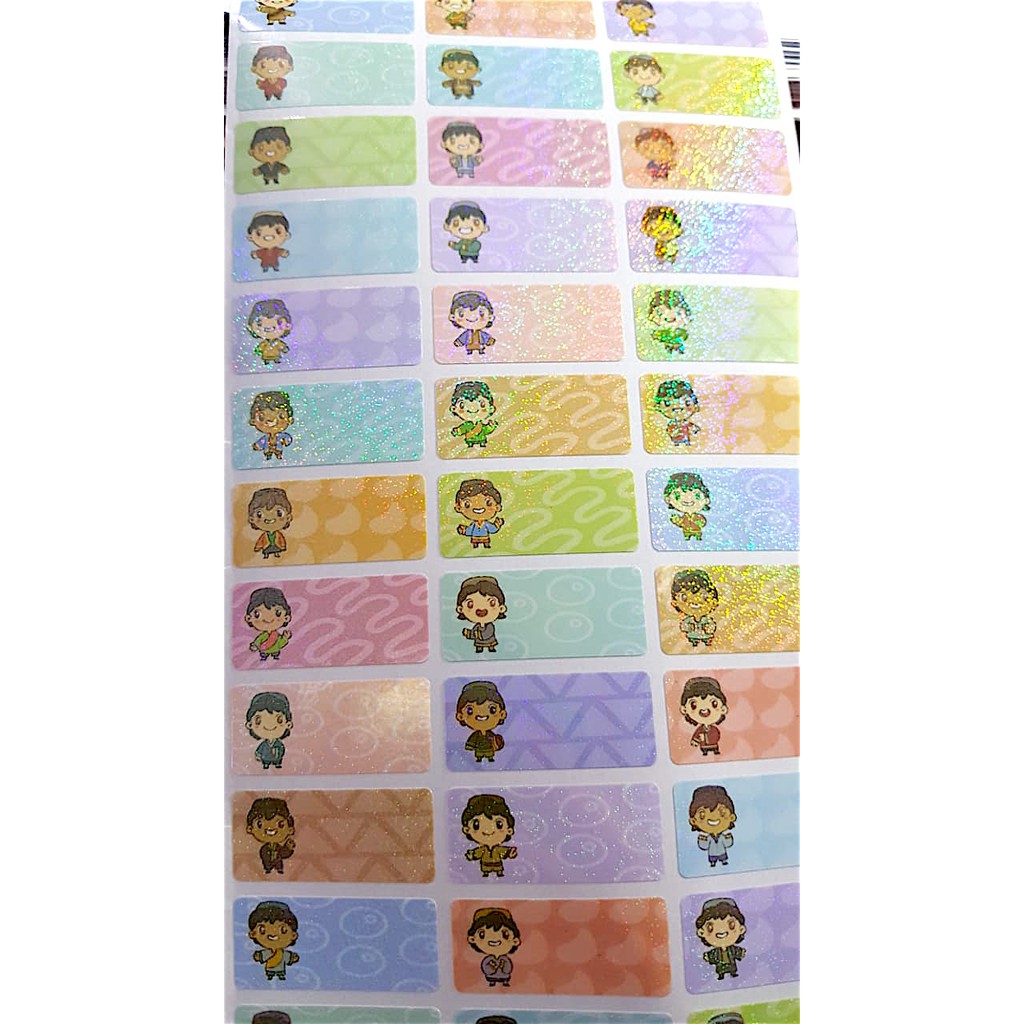 

Label Nama Anti Air Sticker Waterproof Muslim Boy Glitter