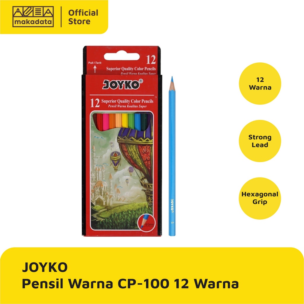 

COLOUR PENCIL / PENSIL WARNA JOYKO 12 WARNA CP-100 PANJANG MURAH