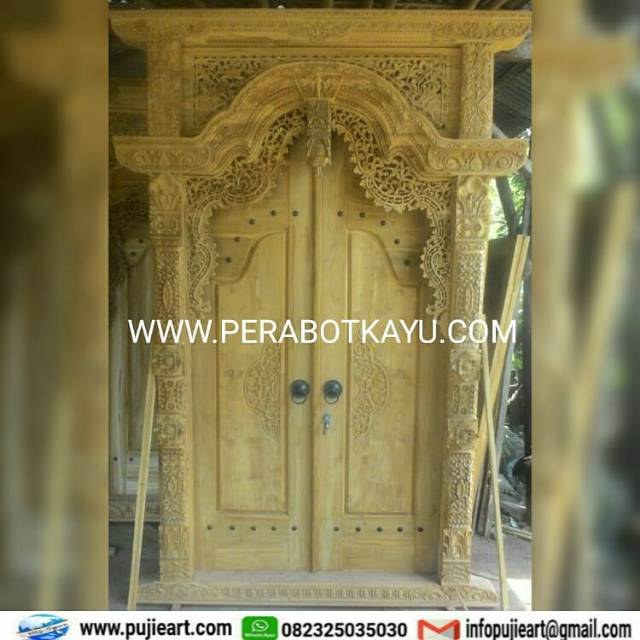 Gapura Gebyok Jati Jepara / Pintu Gebyok Jawa Kuno / Gebyok Kayu Jati Ukir Kudus