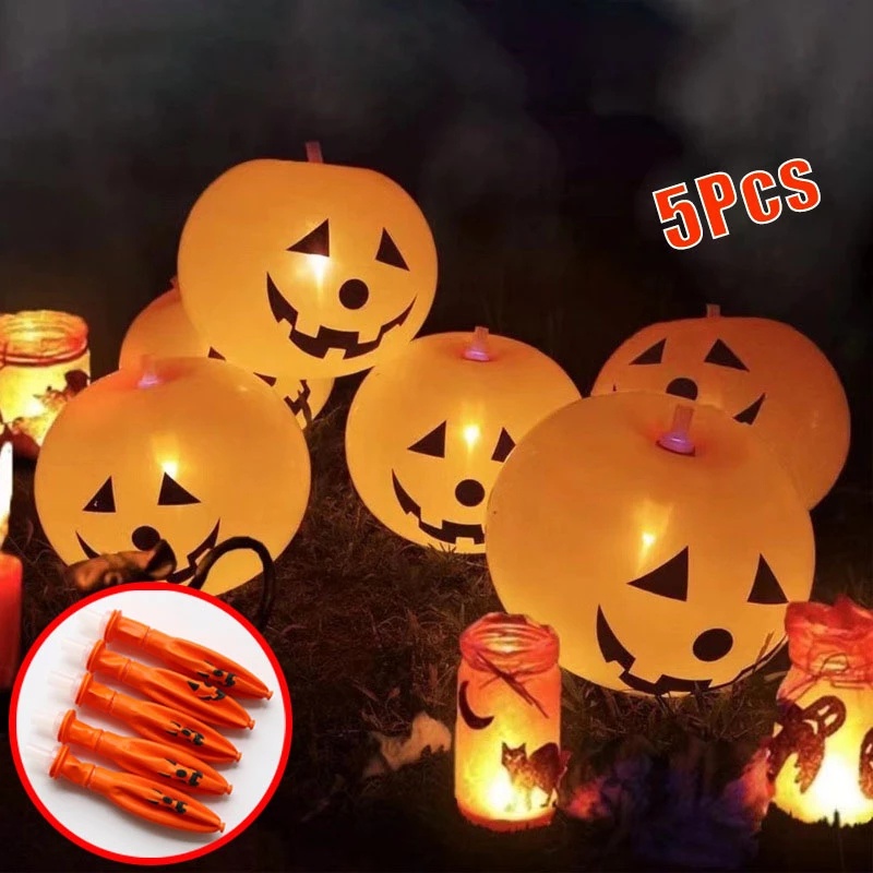 5 Pcs Balon Mini Desain Kartun Labu Halloween Untuk Dekorasi Rumah