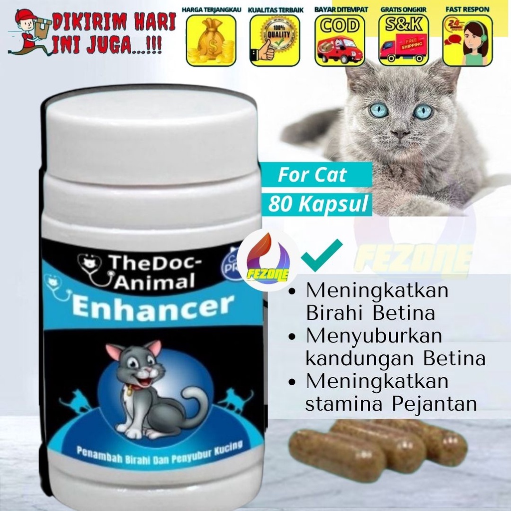 Obat Pemacu Birahi Kucing Jantan Betina Penyubur Reproduksi FEZONE