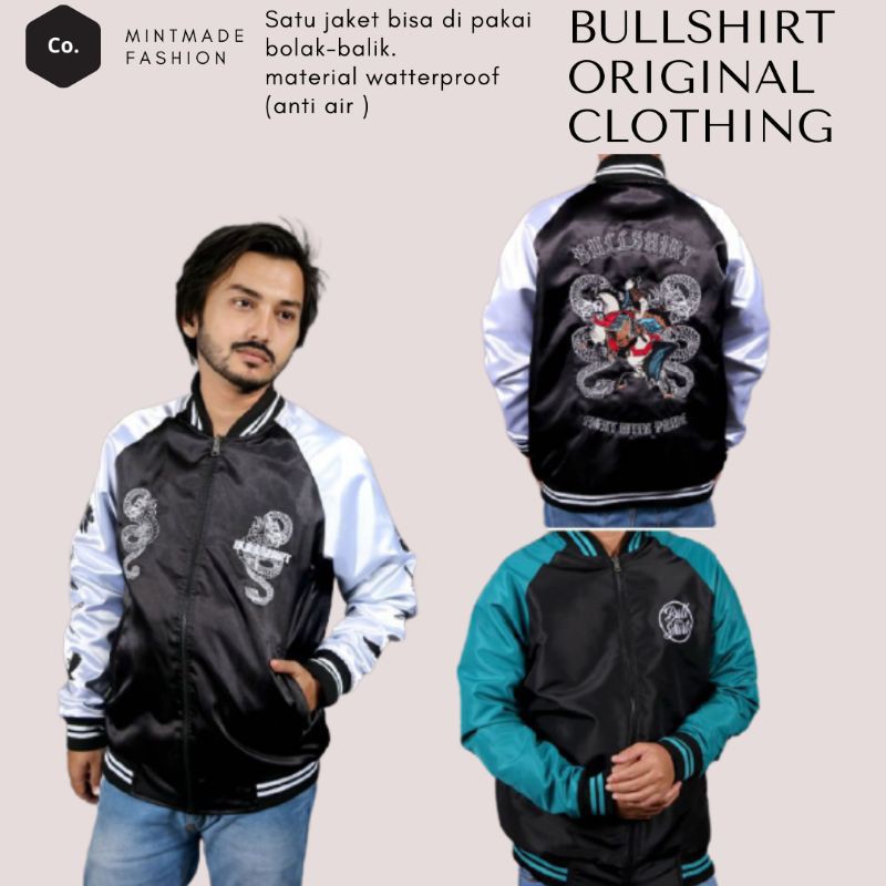 JAKET PRIA SUKAJAN ANTI AIR WATERPROOF DESAIN BOLAK BALIK ORIGINAL BULLSHIRT